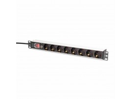 Digitus razdelilec rack 8x220V ALU prenapetostna zaščita + stikalo DN-95436