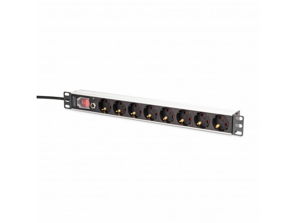 Digitus razdelilec rack 8x220V ALU prenapetostna zaščita + stikalo DN-95436