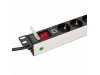 Digitus razdelilec rack 8x220V ALU prenapetostna zaščita + stikalo DN-95436