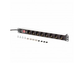 Digitus razdelilec rack 8x220V ALU prenapetostna zaščita + stikalo DN-95436