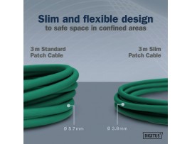 Digitus patch slim FTP CAT.6A   0,5m zelen