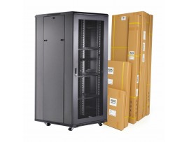 DATECH kabinet 42U 2055 800x1000 črn perf. vrata sp./zd.+polica DT3.8042.9001