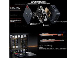 GMKtec računalnik mini PC M6 AMD Ryzen5 16GB RAM 512GB SSD NucBox črn