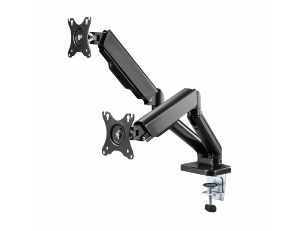 SBOX namizni nosilec za 2x monitor LCD-S024-3 črn