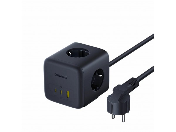 Baseus razdelilec 3x230V s stikalom USB polnilec TipA-C 65W 1,5m EnerFill FA11