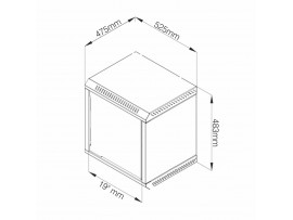 Digitus zidni kabinet  3U 145 525x475 siv sestavljen DN-19 04U-PB