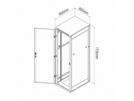Triton kabinet 37U 1750 600x600 siv N8 sestavljen
