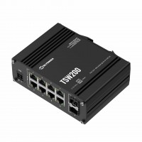 Teltonika stikalo Giga  8-port 8x PoE 2xSFP 240W DIN Mini TSW200