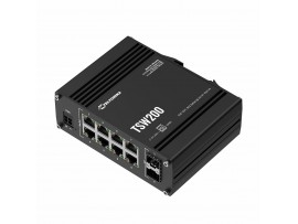 Teltonika stikalo Giga  8-port 8x PoE 2xSFP 240W DIN Mini TSW200