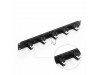 KELine organizator 1U rack 42x37mm kovinski z metlico črn RAB-VP-X61-A2