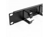 KELine organizator 1U rack 42x37mm kovinski z metlico črn RAB-VP-X61-A2