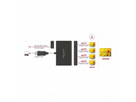 Delock množilnik DisplayPort 4x1 4K MST 87794