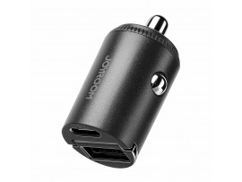 Joyroom polnilec avtomobilski 12V 24V 65W PD QC TipA TipC črn JR-CCN18