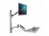 Digitus stenski nosilec monitor s flex polico srebrn DA-90354