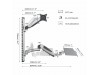 Digitus stenski nosilec monitor s flex polico srebrn DA-90354