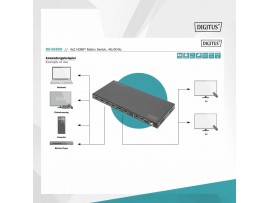 Digitus HDMI stikalo Matrix 4x2 4K 60Hz DS-55509