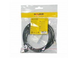 Delock kabel USB 2.0 A-B 2m kotni črn 83528