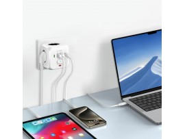 Tech-Protect razdelilec 3x230V s stikalom USB polnilec TipA-C PCL3x4
