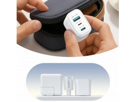 Joyroom polnilec 30W USB TipC TipA Lightning QC PD bel JR-TG6