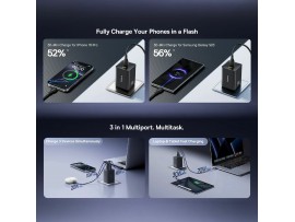 Baseus polnilec 100W USB 2xTipC TipA EnerFill črn FE11