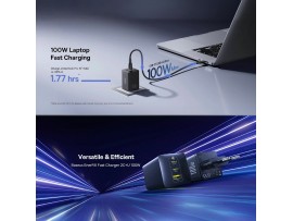 Baseus polnilec 100W USB 2xTipC TipA EnerFill črn FE11