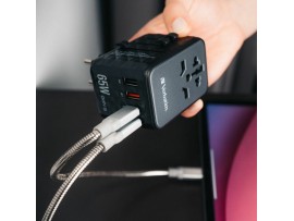 Verbatim potovalni adapter + USB TipC PD 65W polnilec EU USA UK AU UTA-05