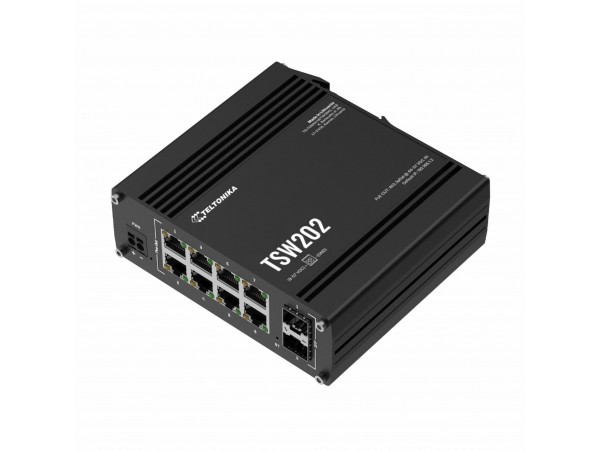 Teltonika stikalo Giga  8-port 8x PoE 2xSFP 240W DIN Profinet Class B TSW202